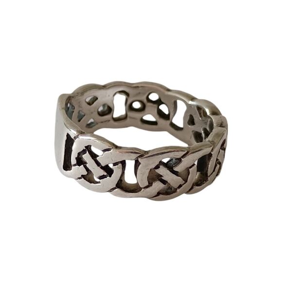 Sterling Silver Celtic Knot Band Ring Sz 8 925 Irish Viking Gaelic Scottish - Picture 16 of 16